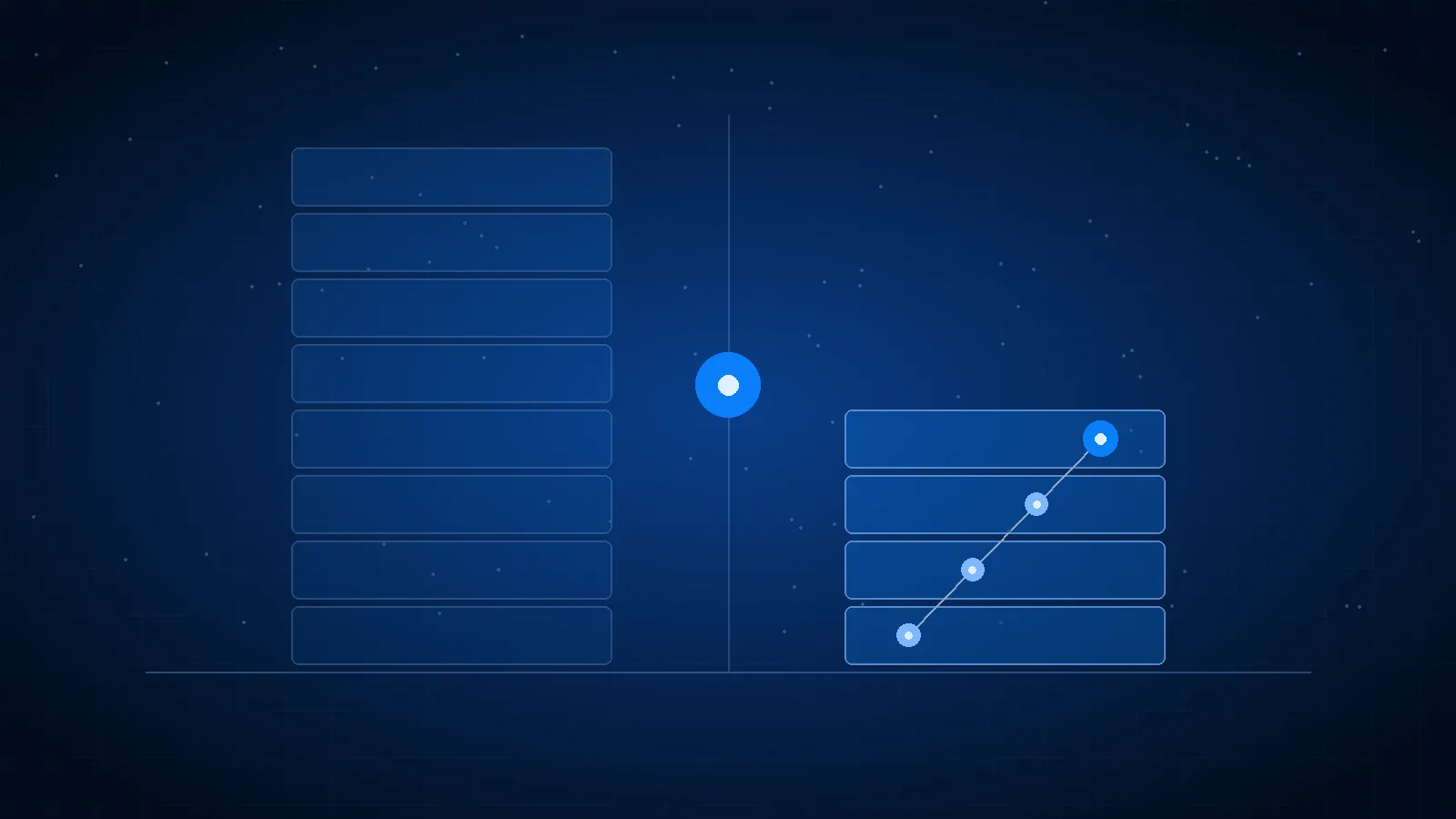 A tall stack of in-house costs next to a lean, flexible outsourced stack